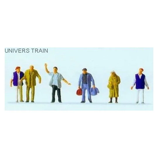 Preiser_14046-Preiser 14046 personnages, voyageurs et agents d' accueil