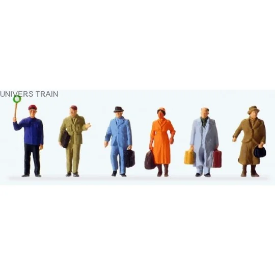 Preiser_14049-Preiser 14049 figures, travelers on the platform