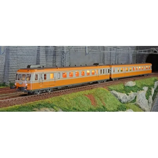 Jouef HJ2388S Autorail diesel RGP2 X 2700 à 2 voitures, SNCF, livré orange - gris, digital sonore Jouef HJ2388S - 1 HJ2388S-Jouef HJ2388S Autorail diesel RGP2 X 2700 à 2 voitures, SNCF, livré orange - gris, digital sonore