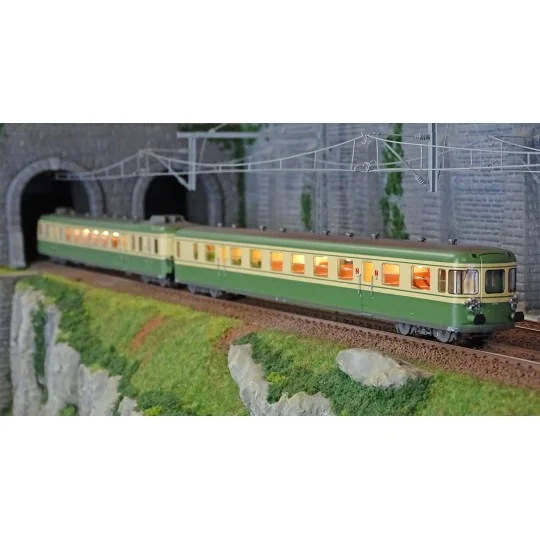 Jouef HJ2386 Autorail diesel RGP2 X 2700 à 2 voitures, SNCF, livré vert et jaune Jouef HJ2386 - 4 HJ2386-Jouef HJ2386 Autorail diesel RGP2 X 2700 à 2 voitures, SNCF, livré vert et jaune