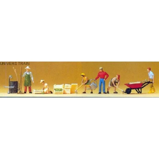 Preiser_10046-Preiser 10046 Personnages, jardiniers et accessoires