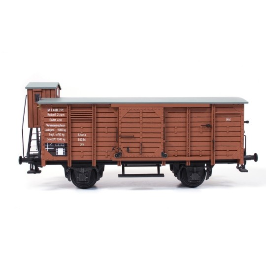 56002-OcCre 56002 Wagon de marchandise couvert avec guérite 1/32 kit construction bois métal