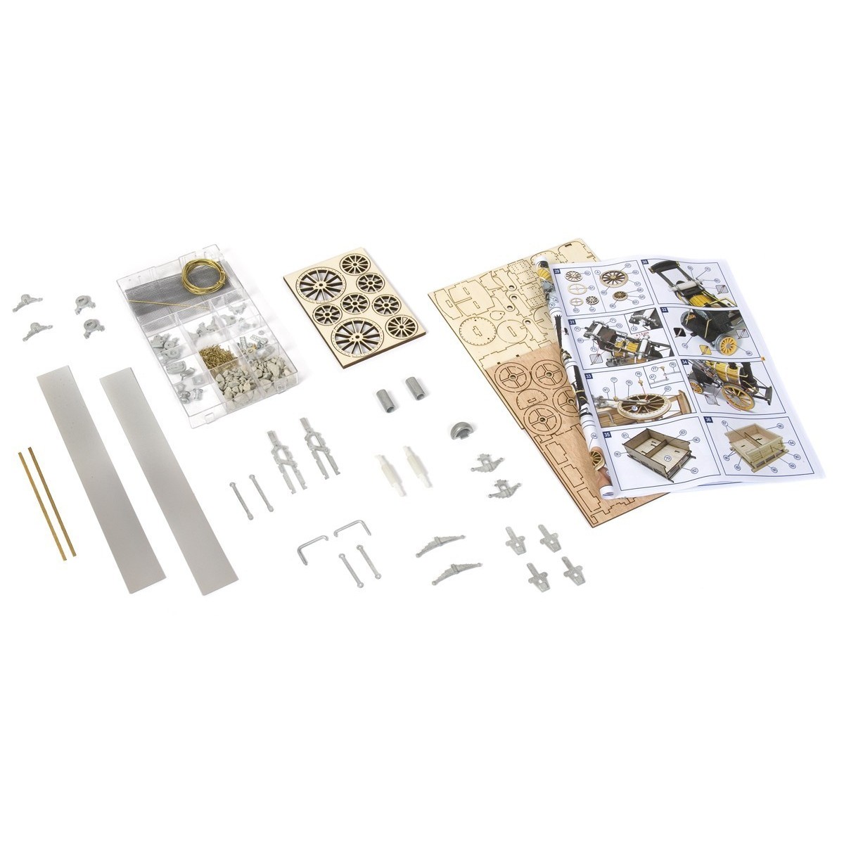 Rocket Steam Locomotive 1/24 OcCre Metal Wood Construction Kit - 54000