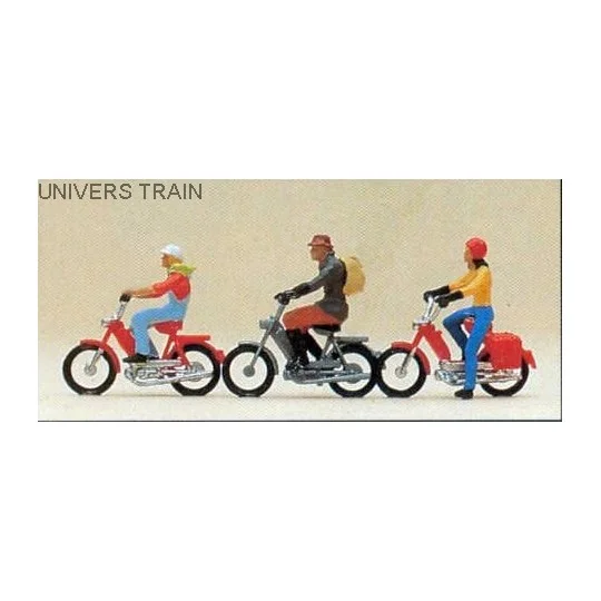 Preiser_10125-Preiser 10125 figures, moped riders