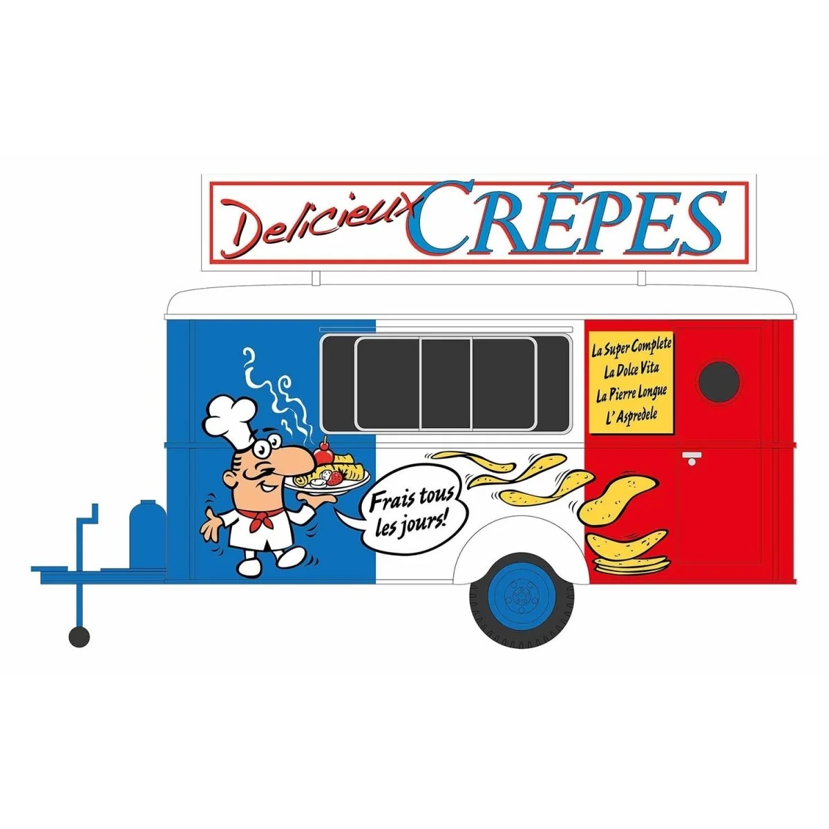 Jouef HC5000 Crepe Trailer, "Delicious Crepes" - HC5000