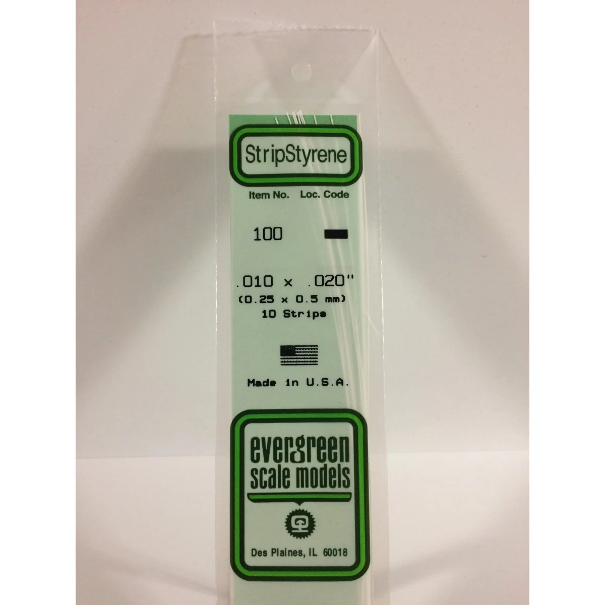 Baguette 0.25x0.5x350mm Ref : 100 - Evergreen Evergreen S1370100 - 1