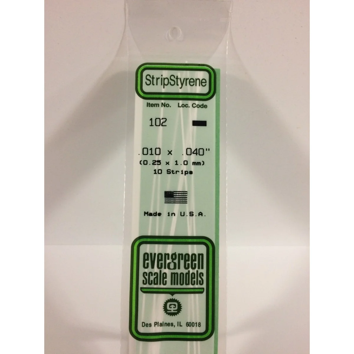 Wand 0.25x1.0x350mm Ref: 102 - Evergreen Wand 0.25x1.0x350mm Ref: 102 - Evergreen