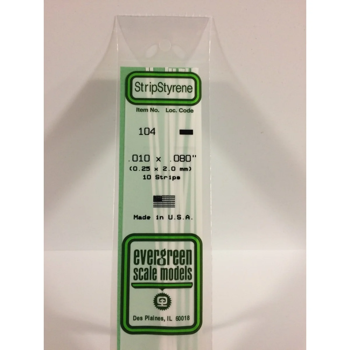 Wand 0.25x2.0x350mm Ref: 104 - Evergreen
