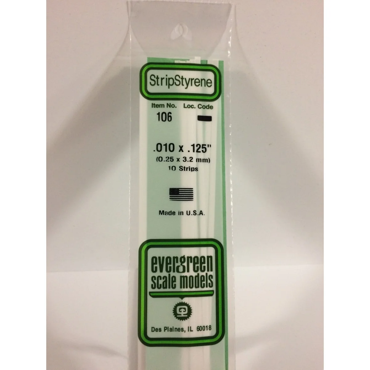 Wand 0.25x3.2x350mm Ref: 106 - Evergreen - S1370106