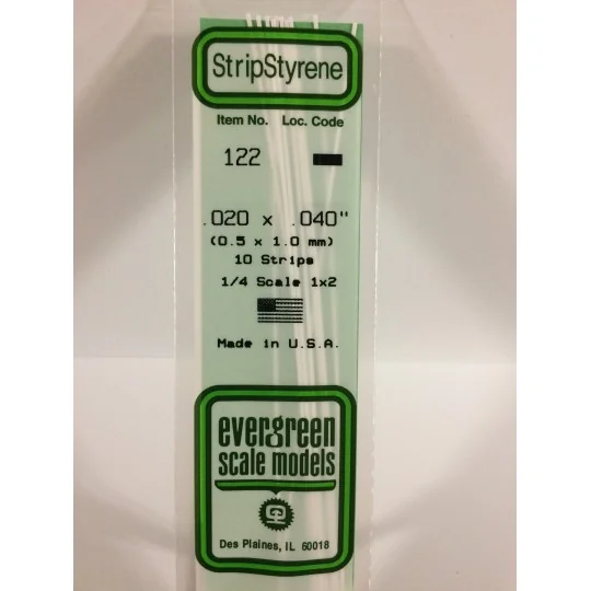 Baguette 0.50x1.0x350mm Ref : 122 - Evergreen Evergreen S1370122 - 1 S1370122-Baguette 0.50x1.0x350mm Ref : 122 - Evergreen - S1370122