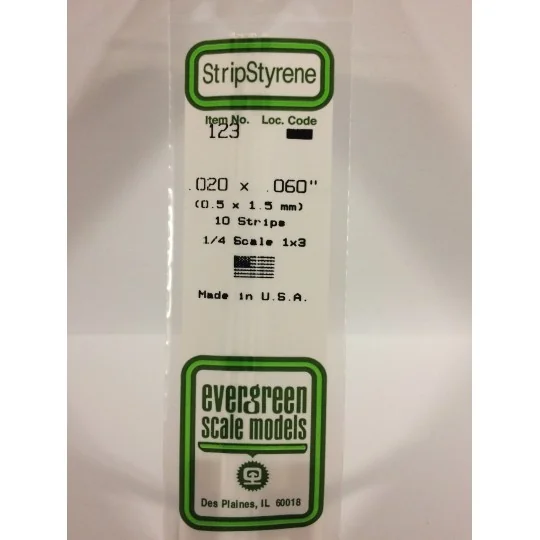 S1370123-Baguette 0.50x1.5x350mm Ref : 123 - Evergreen - S1370123