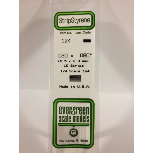 S1370124-Baguette 0.50x2.0x350mm Ref : 124 - Evergreen - S1370124