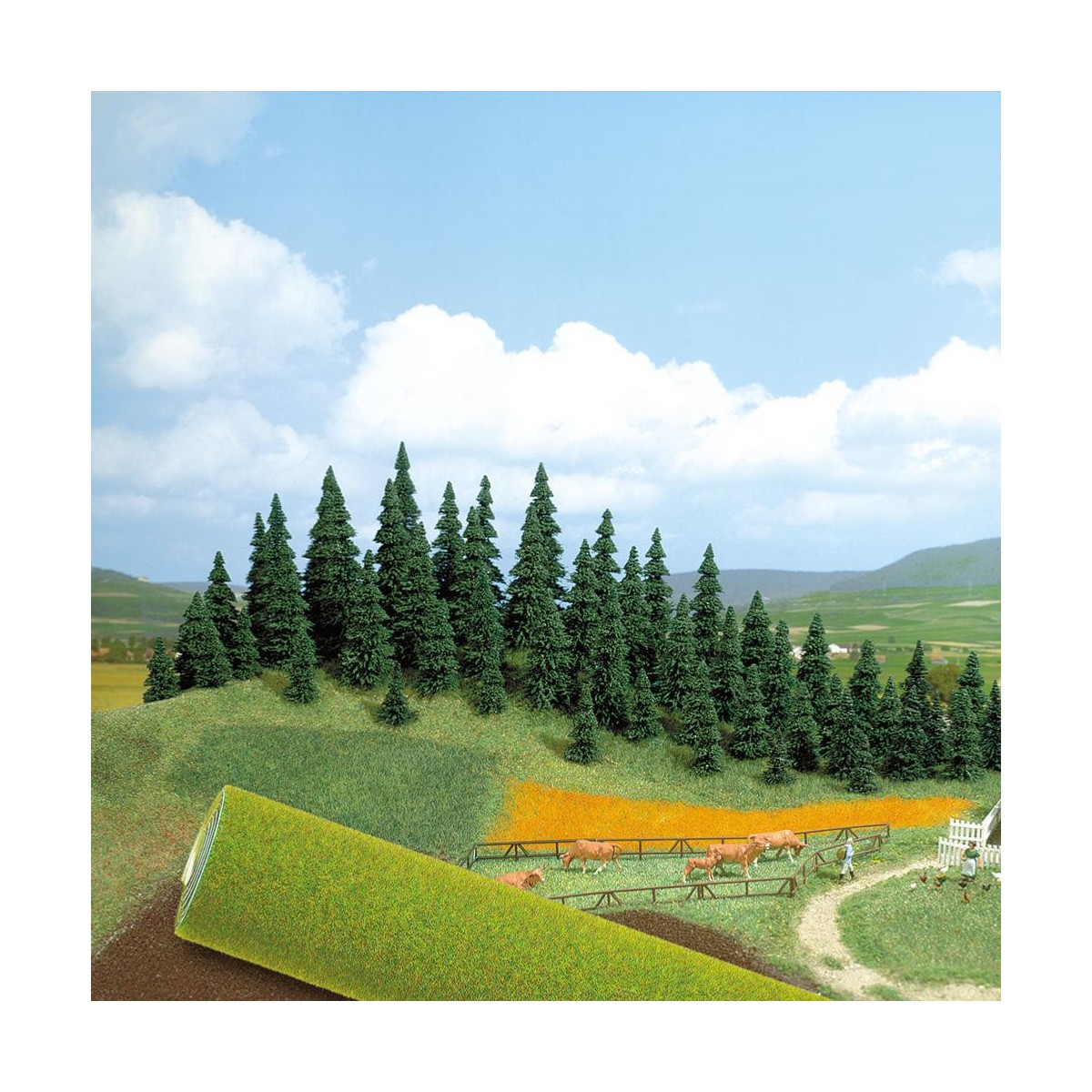 Busch 7221 Tapis fibre, herbe vert printemps 100x80 Busch Busch_7221 - 1