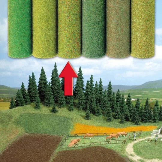 Busch_7222-Busch 7222 tapis fibre, pré fleuri 100x80