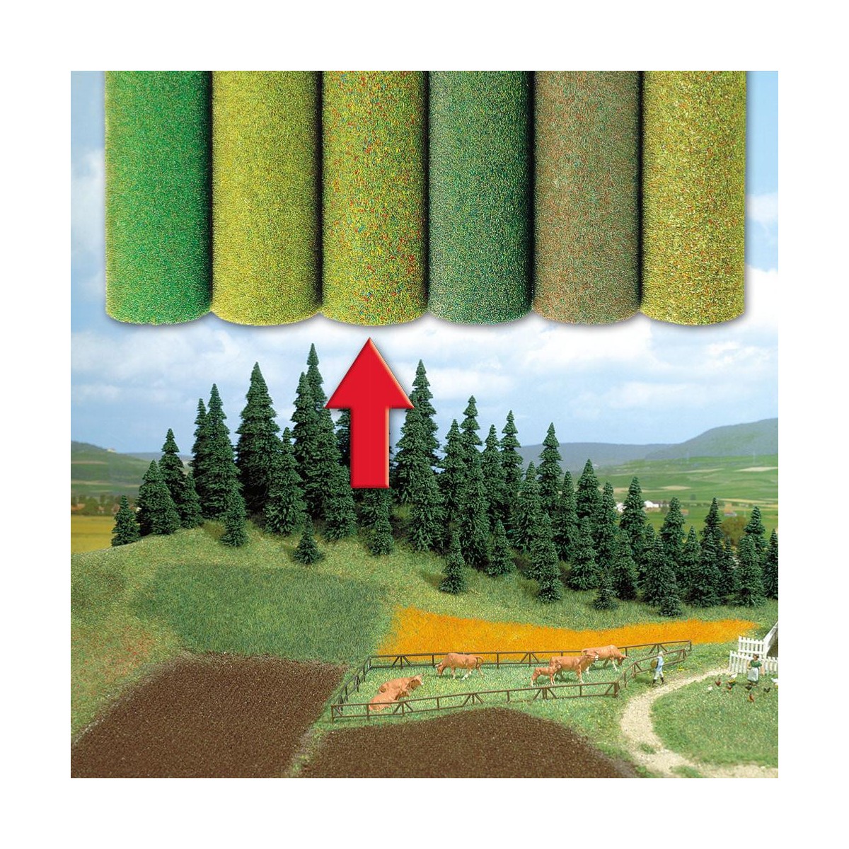 Busch 7222 fiber rug, meadow flower pattern 100x80 - Busch_7222