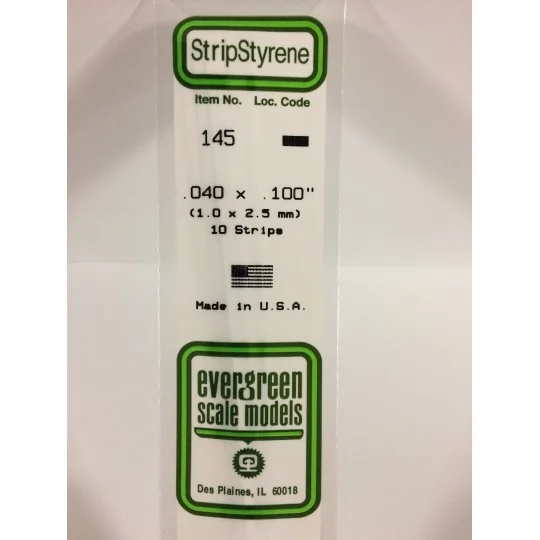 Baguette 1.0x2.5x350mm Ref : 145 - Evergreen Evergreen S1370145 - 1 S1370145-Baguette 1.0x2.5x350mm Ref : 145 - Evergreen - S1370145