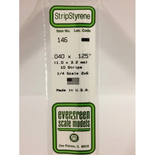 S1370146-Baguette 1.0x3.2x350mm Ref : 146 - Evergreen - S1370146