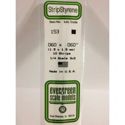 Baguette 1.5x1.5x350mm Ref : 153 - Evergreen Evergreen S1370153 - 1