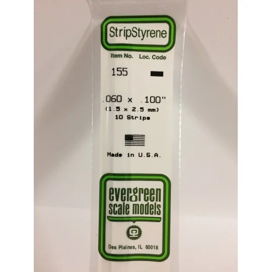 Baguette 1.5x2.5x350mm Ref : 155 - Evergreen Evergreen S1370155 - 1 S1370155-Baguette 1.5x2.5x350mm Ref : 155 - Evergreen - S1370155