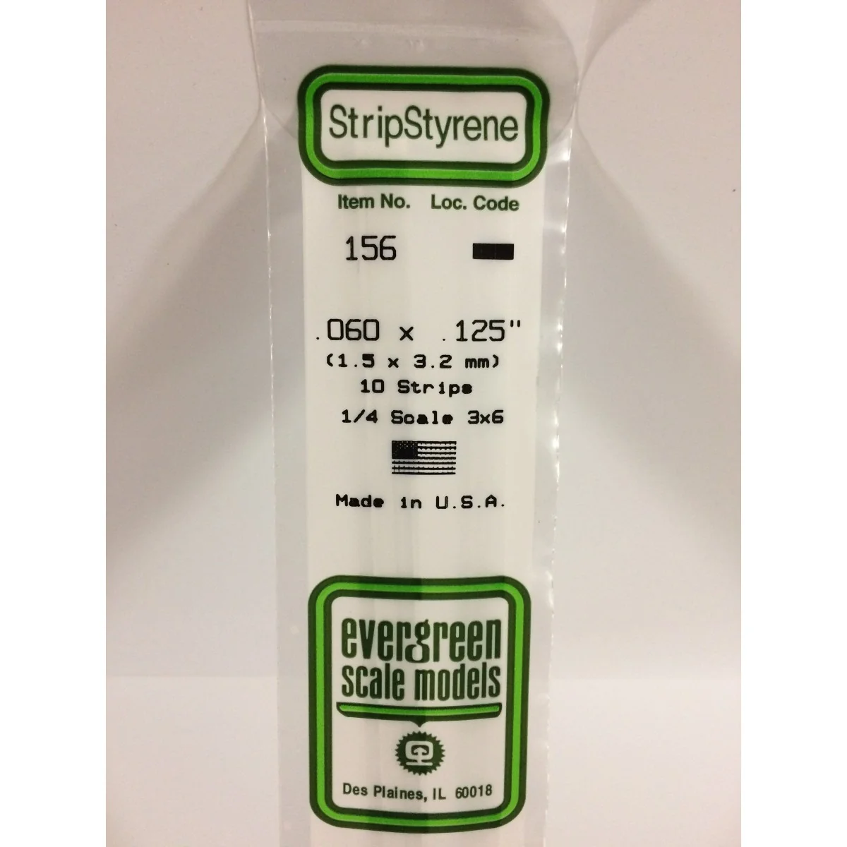 Baguette 1.5x3.2x350mm Ref : 156 - Evergreen Evergreen S1370156 - 1