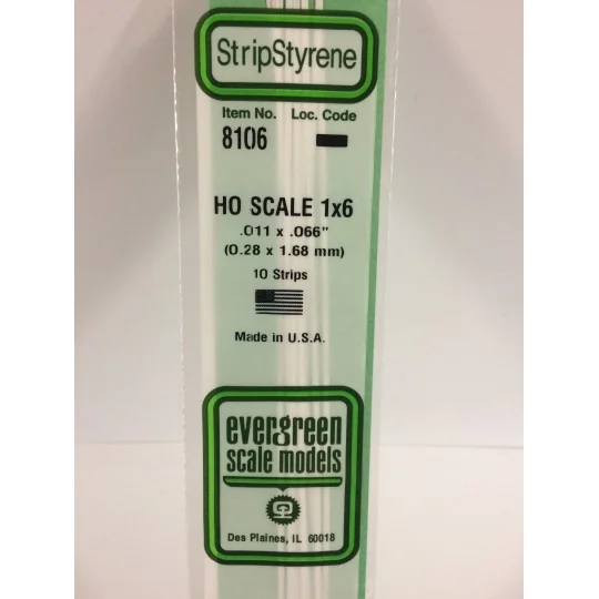 S1378106-HO rod 0.3x1.7x350mm Ref: 8106 - Evergreen - S1378106