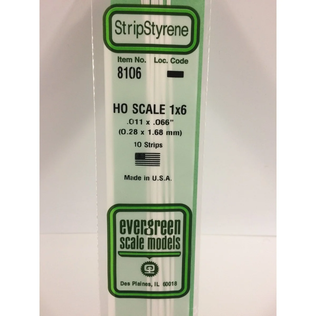 Baguette HO 0.3x1.7x350mm Ref : 8106 - Evergreen Evergreen S1378106 - 1