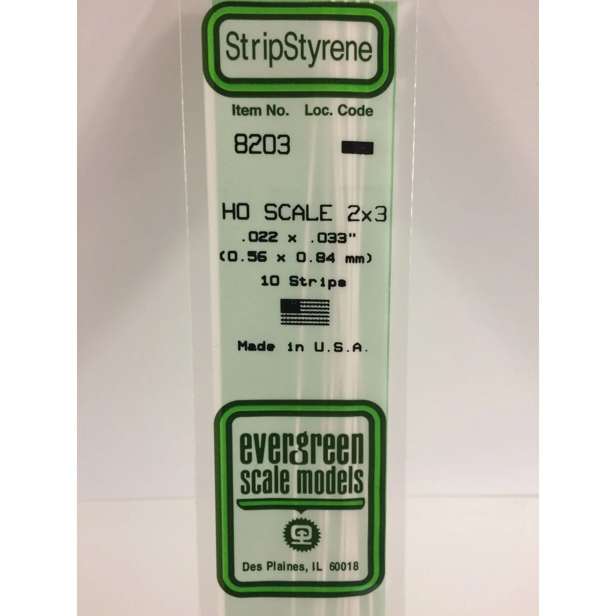 HO rod 0.6x0.8x350mm Ref: 8203 - Evergreen