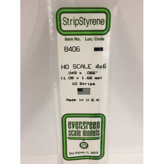 HO strip 1.1x1.7x350mm Ref: 8406 - Evergreen S1378406-HO strip 1.1x1.7x350mm Ref: 8406 - Evergreen - S1378406