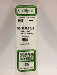 Baguette HO 1.7x2.3x350mm Ref : 8608 - Evergreen Evergreen S1378608 - 1