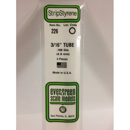 Tube rond 4.8x350mm Ref : 226 - Evergreen Evergreen S1370226 - 1 S1370226-Tube rond 4.8x350mm Ref : 226 - Evergreen - S1370226
