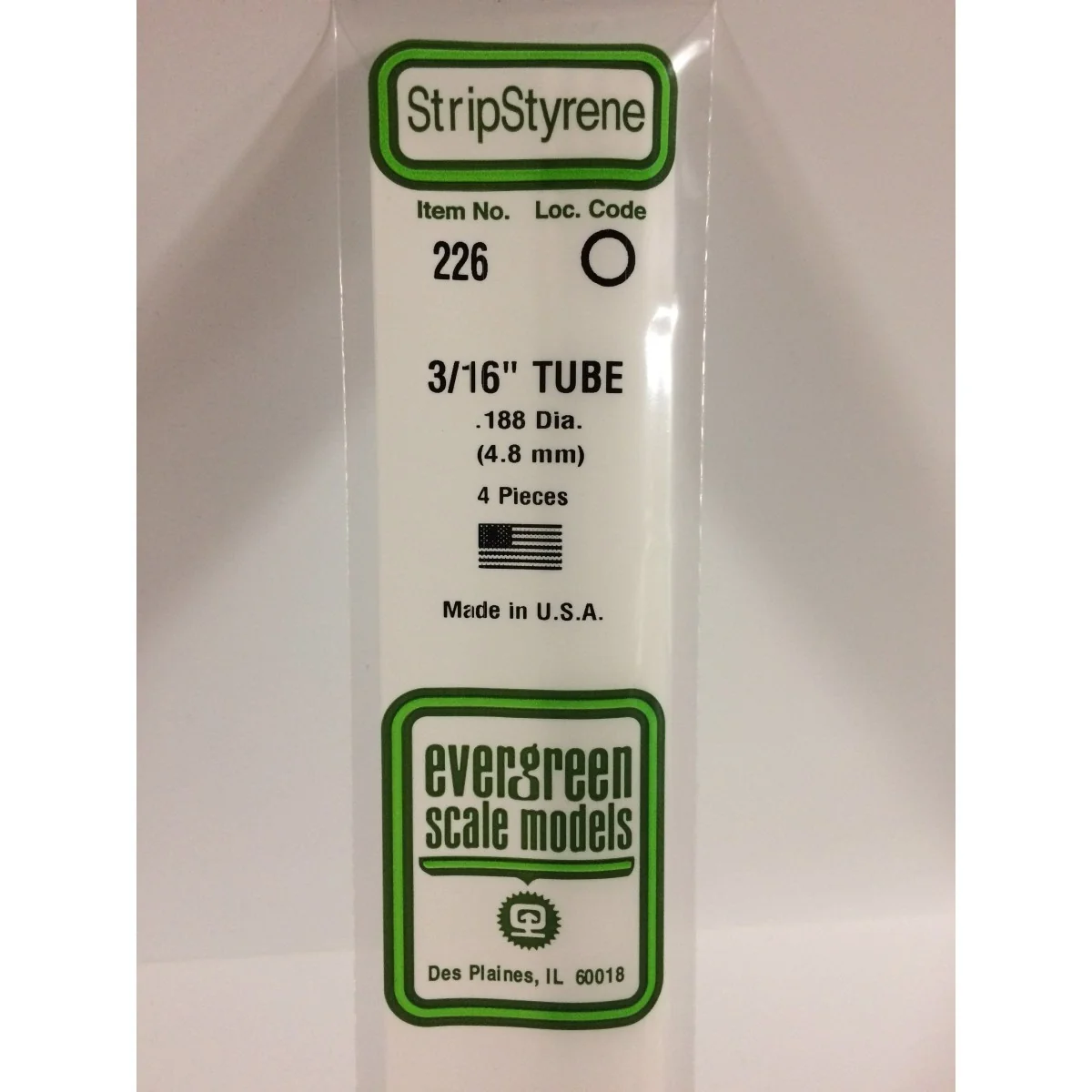 Round tube 4.8x350mm Ref: 226 - Evergreen
