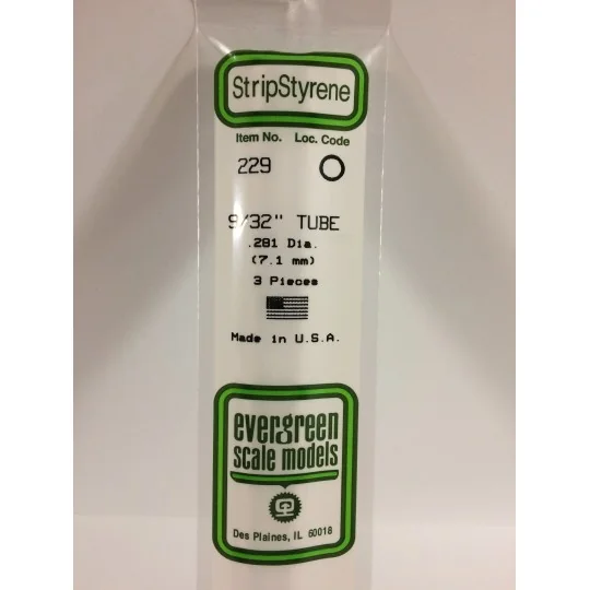 S1370229-Tube rond 7.1x350mm Ref : 229 - Evergreen - S1370229