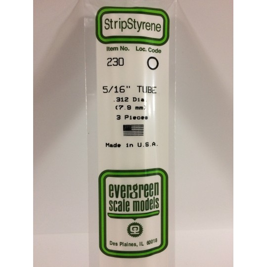S1370230-Round tube 7.9x350mm Ref: 230 - Evergreen