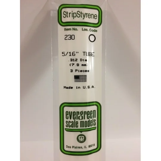 Tube rond 7.9x350mm Ref : 230 - Evergreen Evergreen S1370230 - 1 S1370230-Tube rond 7.9x350mm Ref : 230 - Evergreen - S1370230