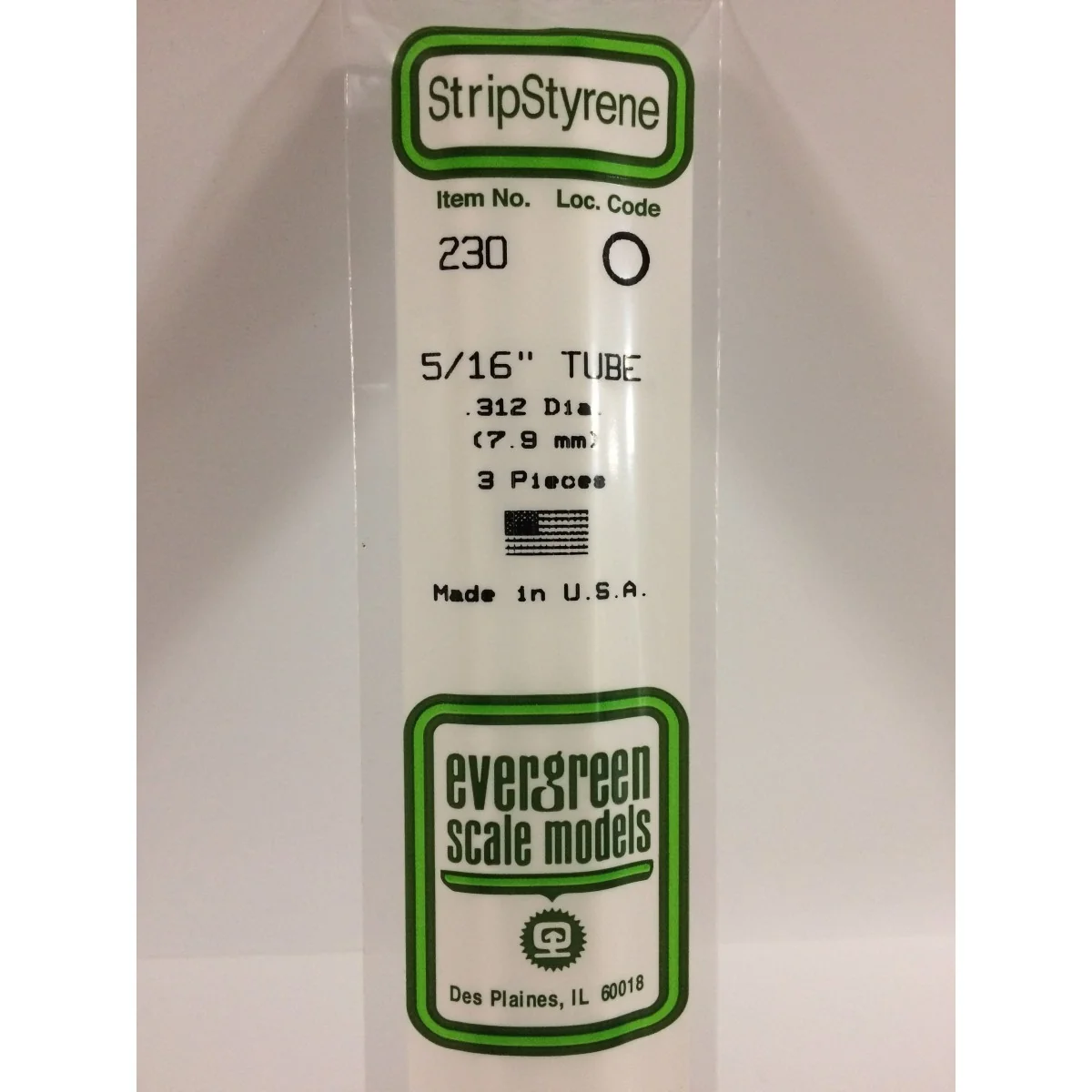 Round tube 7.9x350mm Ref: 230 - Evergreen