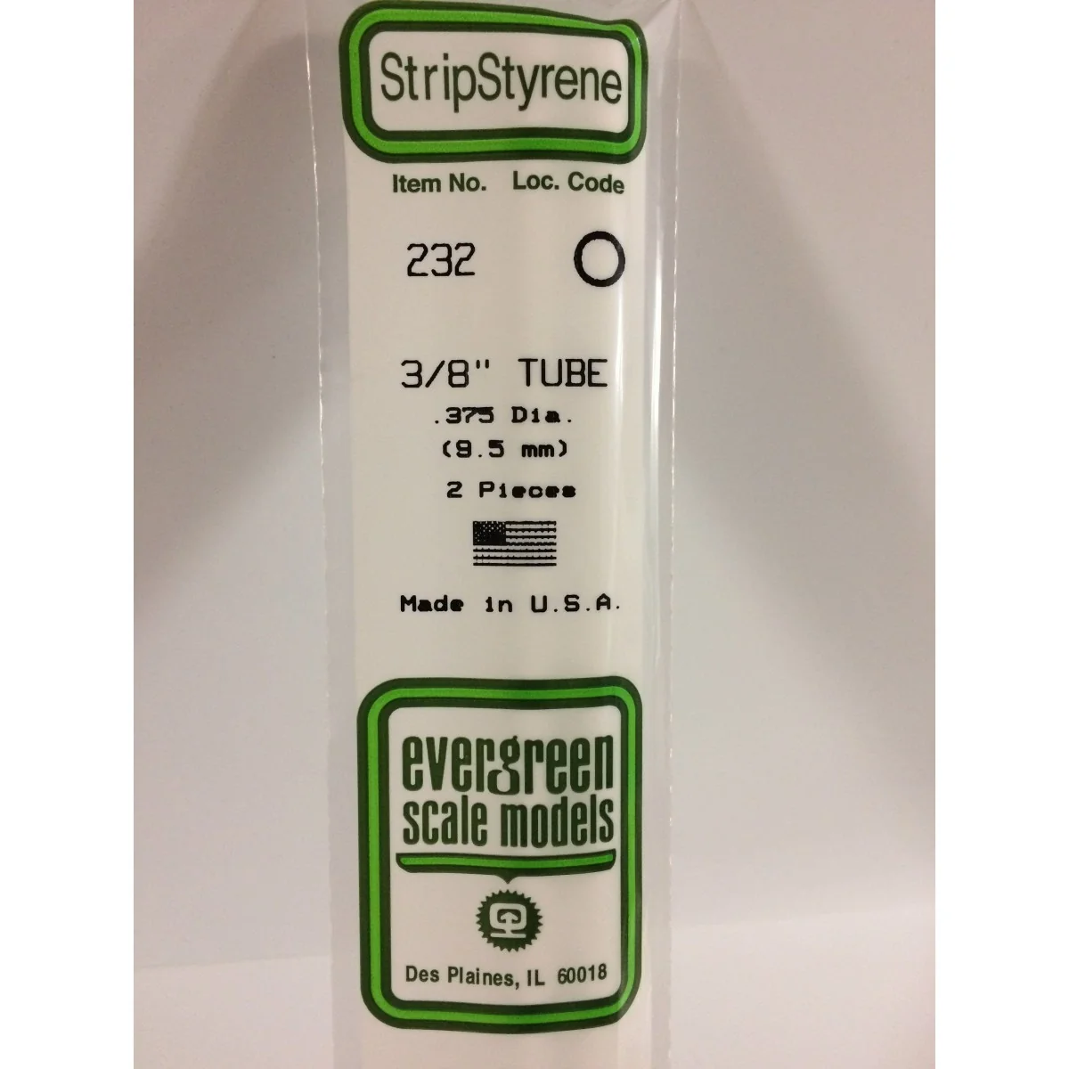 Round tube 9.5x350mm Ref: 232 - Evergreen