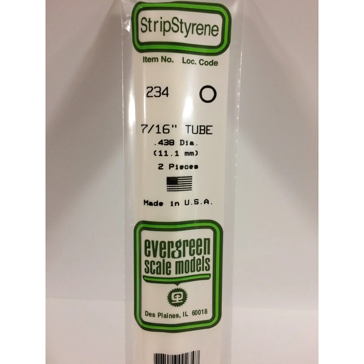 Round tube 11.1x350mm Ref: 234 - Evergreen
