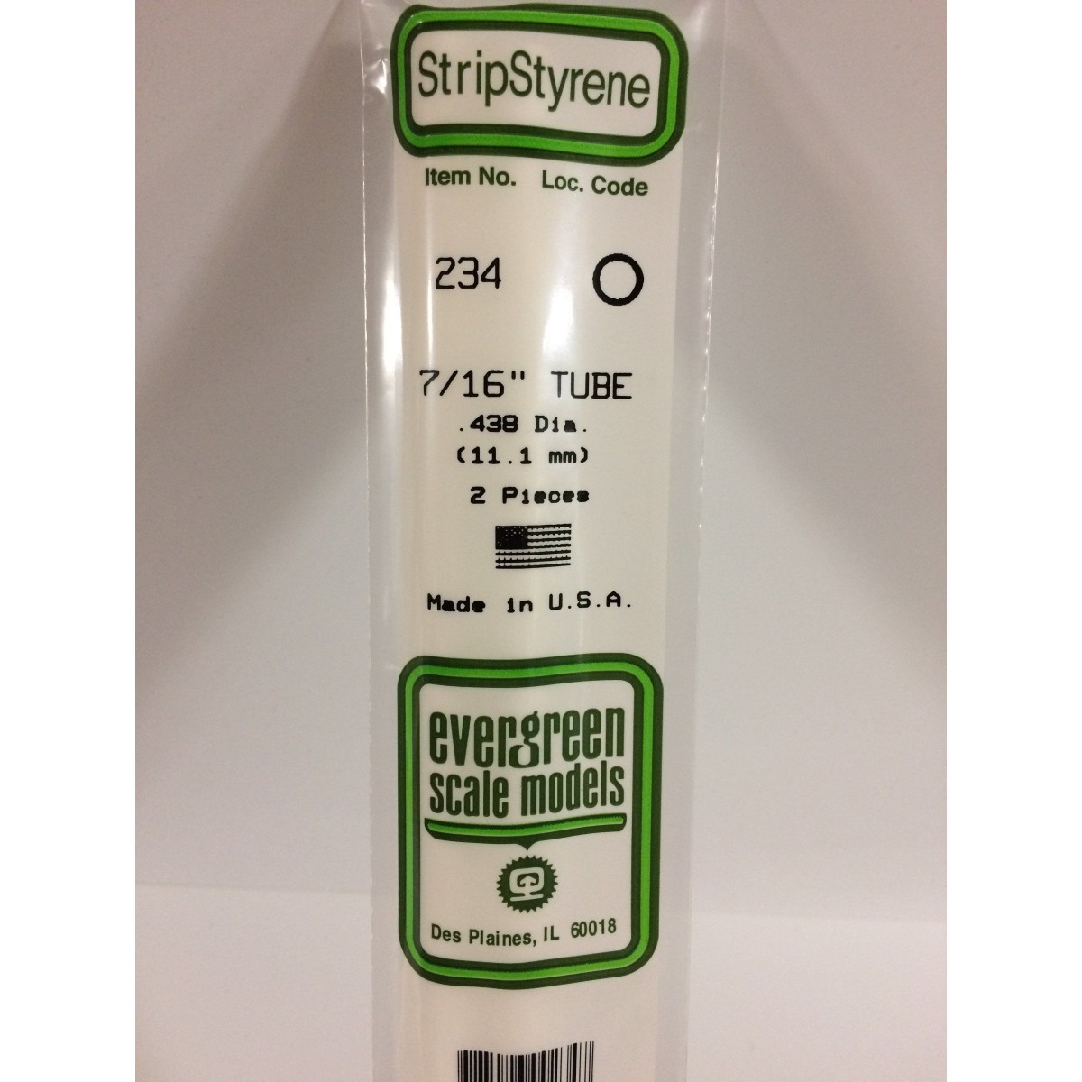 Tube round 11.1x350mm Ref: 234 - Evergreen - S1370234
