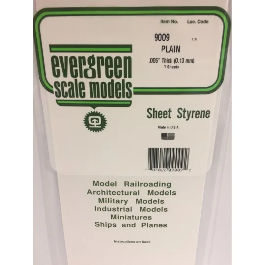 Plaque blanche lisse 0.13x150x300mm Ref : 9009 - Evergreen Evergreen S1379009 - 1 S1379009-Plaque blanche lisse 0.13x150x300mm Ref : 9009 - Evergreen - S1379009