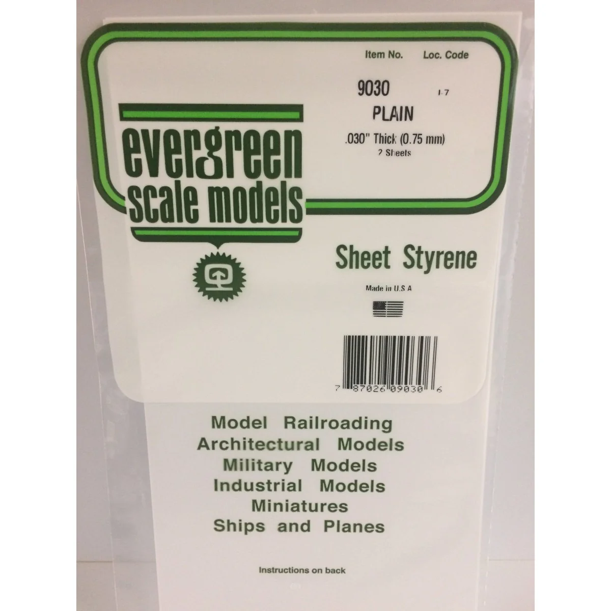 Plaque blanche lisse 0.75x150x300mm Ref : 9030 - Evergreen Evergreen S1379030 - 1 Plaque blanche lisse 0.75x150x300mm Ref : 9030 - Evergreen Evergreen S1379030 - 1