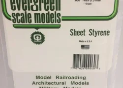 White plate smooth 1.5x150x300mm Ref: 9060 - Evergreen - S1379060