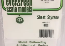 White plate smooth 2.5x150x300mm Ref: 9100 - Evergreen - S1379100