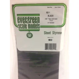 Plaque noire lisse 0.25x150x300mm Ref : 9511 - Evergreen Evergreen S1379511 - 1