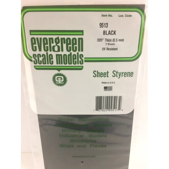 S1379513-Smooth black plate 0.50x150x300mm Ref: 9513 - Evergreen