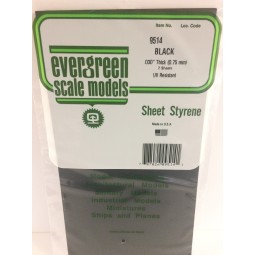 Smooth black plate 0.75x150x300mm Ref: 9514 - Evergreen