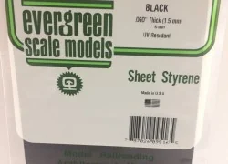 Black plate smooth 1.5x150x300mm Ref: 9516 - Evergreen - S1379516