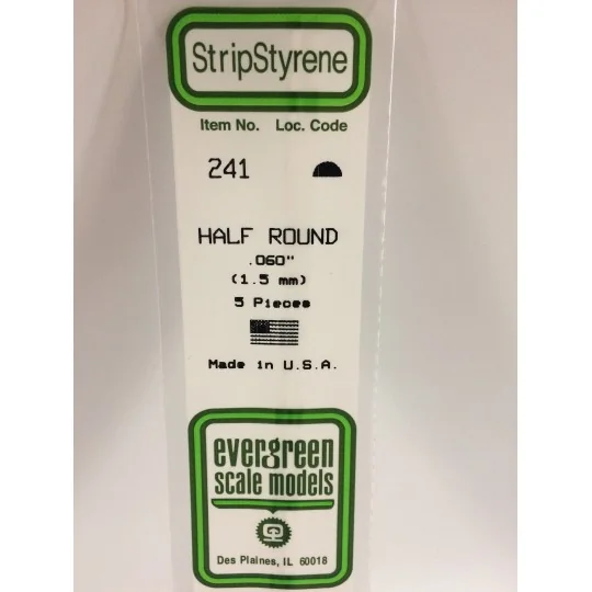 Demi-Rond 1.5x350mm Ref : 241 - Evergreen Evergreen S1370241 - 1 S1370241-Demi-Rond 1.5x350mm Ref : 241 - Evergreen - S1370241