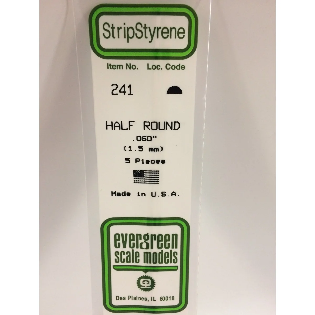 Demi-Rond 1.5x350mm Ref : 241 - Evergreen Evergreen S1370241 - 1 Demi-Rond 1.5x350mm Ref : 241 - Evergreen Evergreen S1370241 - 1