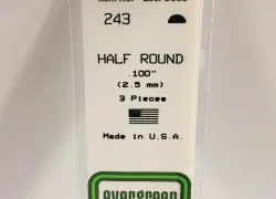 Half round 2.5x350mm Ref: 243 - Evergreen - S1370243