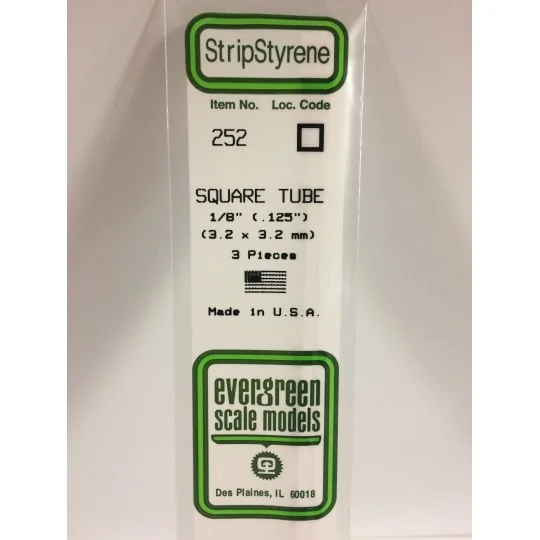 S1370252-Square tube 3.2x350mm Ref: 252 - Evergreen